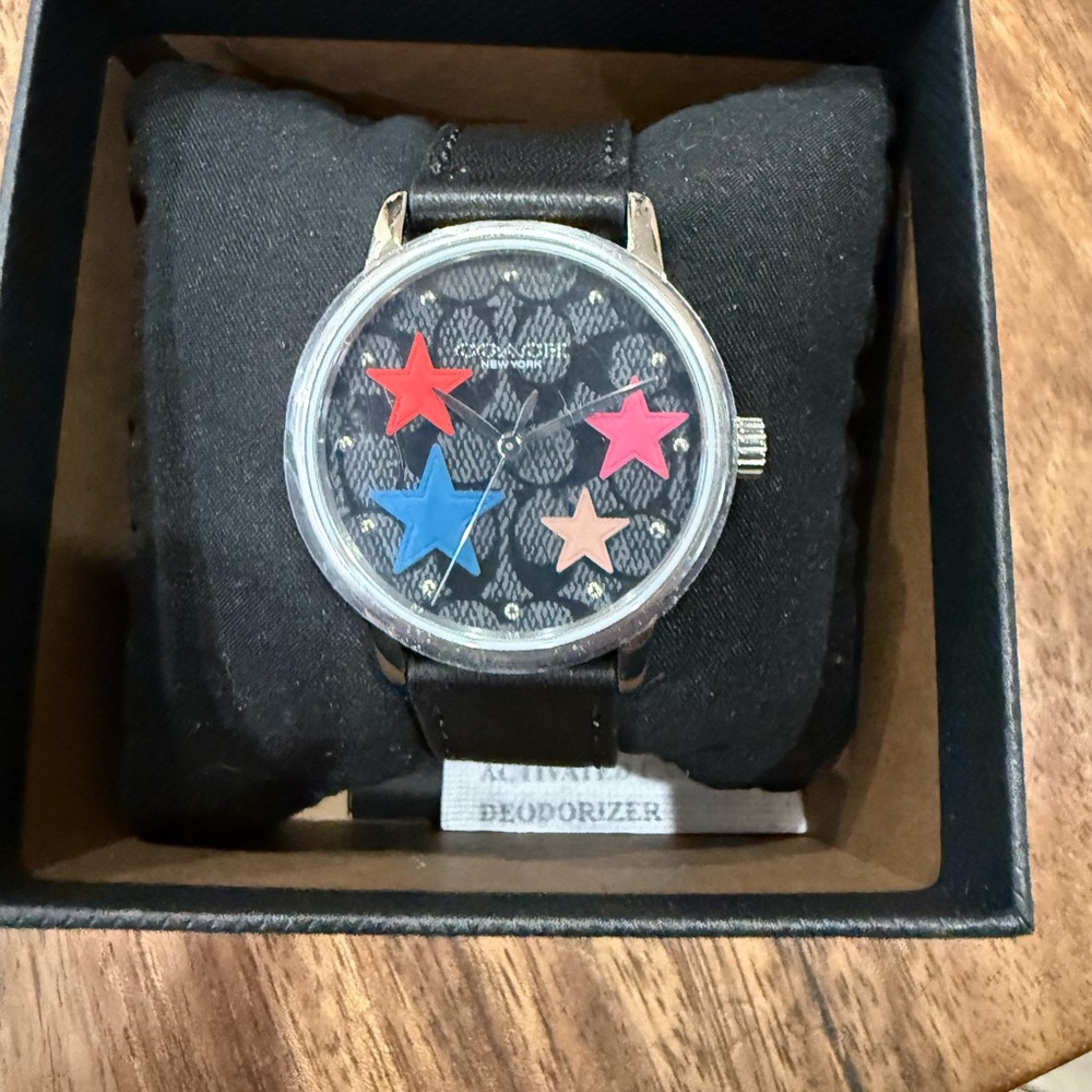 Coach Black Watch with Colorful Stars